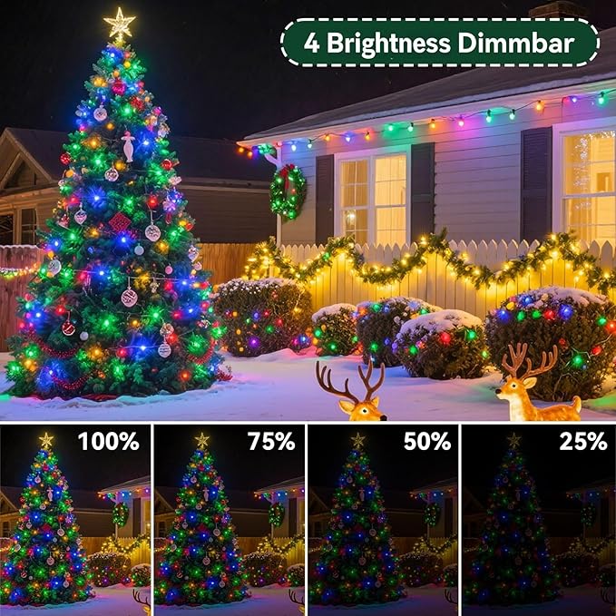 Christmas Lights Indoor Outdoor Waterproof, 132FT 400 LED Multicolor String Lights for House Decorations, Ideal for Christmas Trees, Wedding, and Party