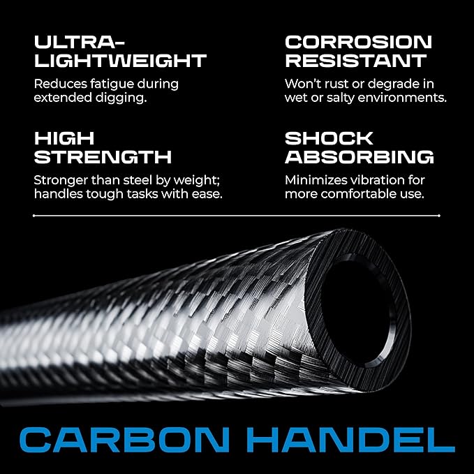 CKG Flat Shovel for Gardening with Carbon Fiber Handle, Heavy Duty Spade Shovel for Digging 43 Inch, Edging Tool for Landscaping and Trenching, Flat