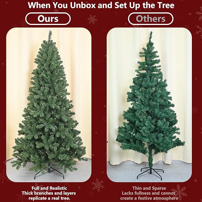 4ft Per-Lit Artificial Christmas Tree with 150 Warm White Lights, Premium Full Hinged Prelight Christmas Tree with 328 Steel Branch Tips, Green Xmas Tree for Easy Holiday Setup, Foldable Base