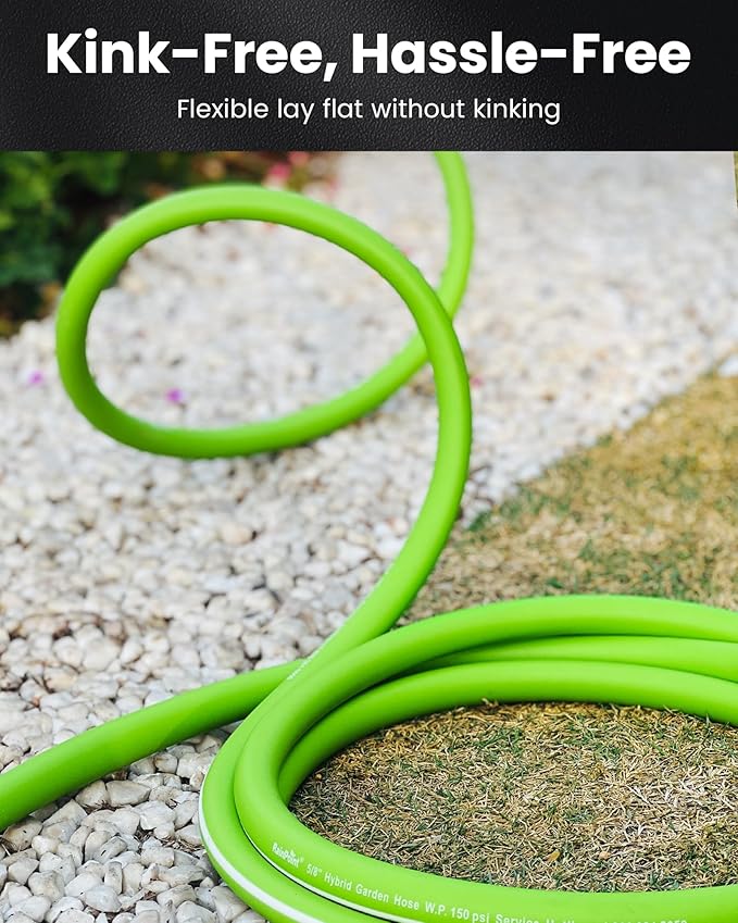 RAINPOINT Short Leader Garden Hose 5ft - Lightweight Water Hose with Swivel Handle - Flexible, Heavy Duty, Hybrid Rubber, with Male to Female Fittings