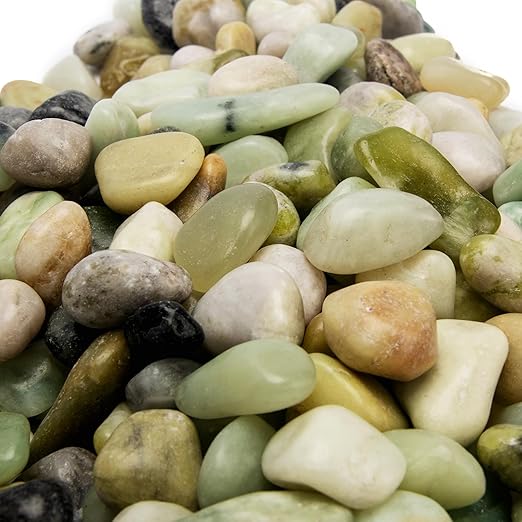 18 Pounds Jade Pebbles River Pea Rocks for Succulents Cactus Plants Decorative Stones Gravel