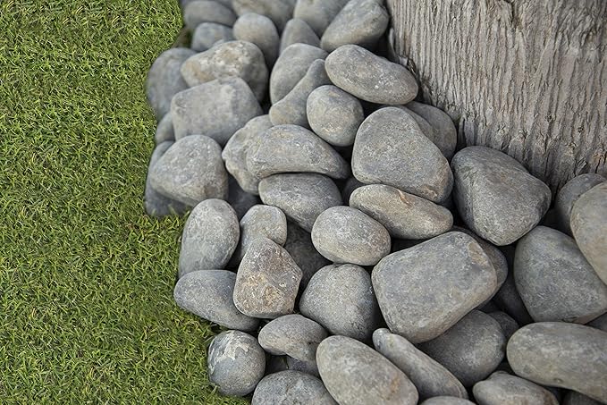 MSI Nile Decorative Polished Gray Pebbles, 1.2 inch - 2.4 inch, 40 lb. Bag (55 Bags/Pallet)