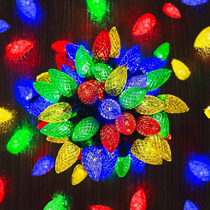 TW SHINE C9 Christmas Lights, 100 LED 66 FT Christmas String Lights Outdoor with 8 Modes Timer Waterproof Connectable for Indoor Yard Xmas Tree House Decorations (Multi-Color)