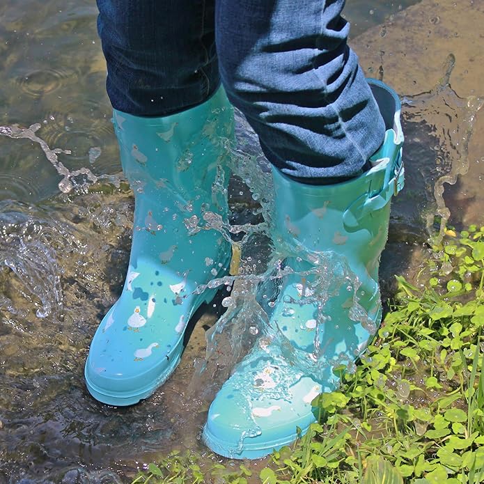 landchief Rain Boots for Women, Waterproof Ladies Tall Knee High Rubber boots,Comfort Garden Boots Anti-Slip Mid Heel Women Rain Shoes Outdoor