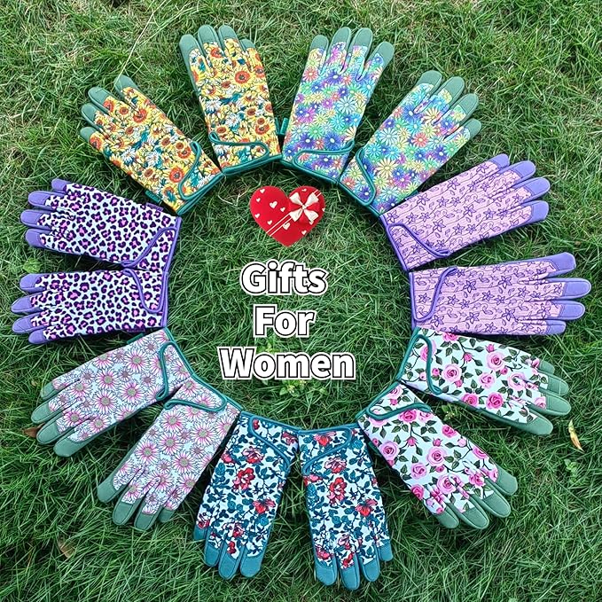 Thorn Proof&Puncture Resistant Gardening Gloves with Grip,Garden Glove for Women, Leather Yard Work Gifts