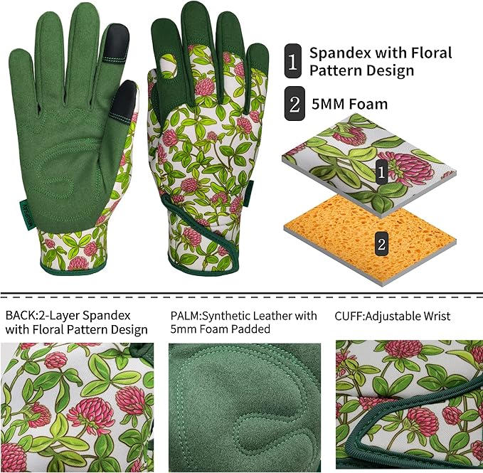 Thorn Proof&Puncture Resistant Gardening Gloves with Grip,Garden Glove for Women, Leather Yard Work Gifts