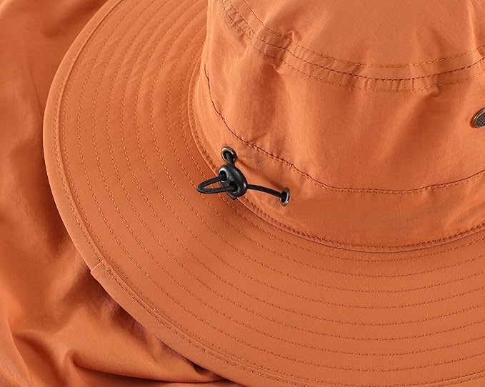 Home Prefer UPF50 Mens Sun Hat with Neck Flap Quick Dry UV Protection Cap Womens Wide Brim Fishing Hat Neck Flap Beach Garden