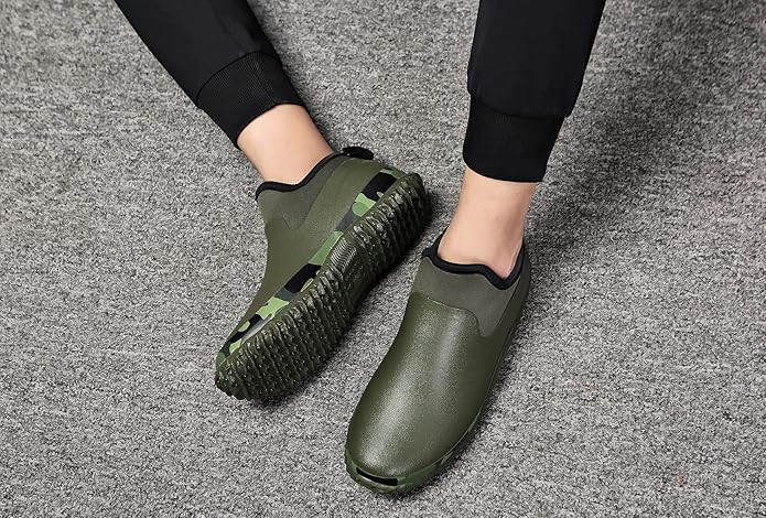 TENGTA Unisex Waterproof Garden Mud Shoes Mens Rubber Gardening Rain Boots for Women Car Wash Footwear