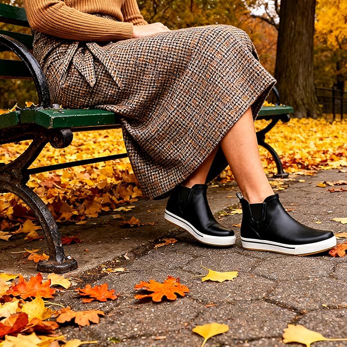 WTW Womens Rain Boots Deck Boots for Men - Lightweight Waterproof Rubber Fishing Rain Shoes with High Traction for Gardening Camping