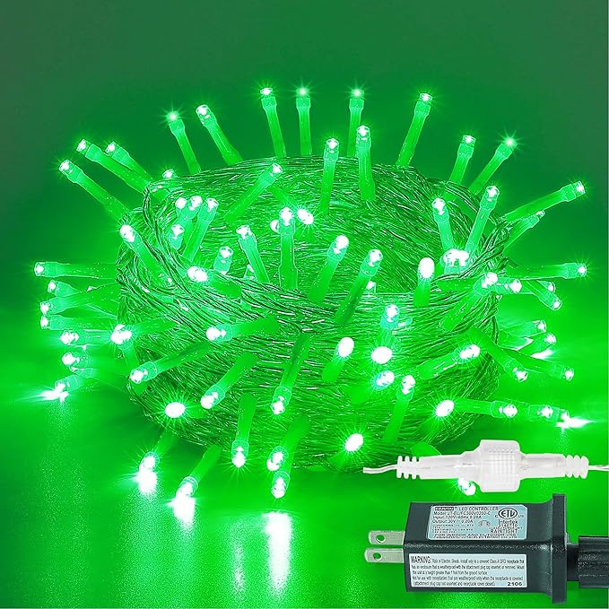 33FT 100 LEDs String Lights Waterproof Fairy Lights 8 Modes with Memory 30V UL Certified Power Supply for Home, Garden, Wedding, Party, Christmas Decoration Indoor Outdoor (Green)