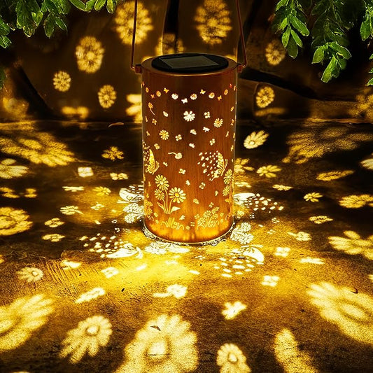 FLAGWIX Christmas Butterfly Gifts for Women Men - Solar Lanterns Outdoor Waterproof, Garden Decor for Outside - Motivational Birthday Gifts for Mom Grandma, Decorative Lantern for Garden Yard Patio