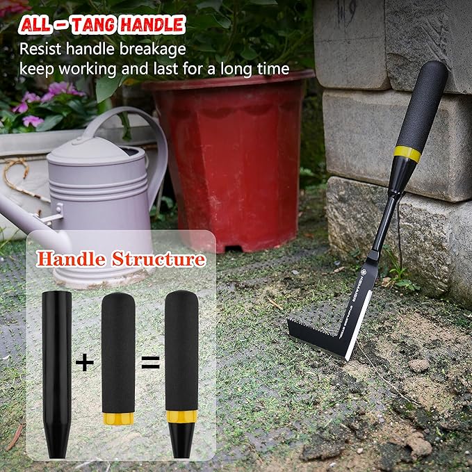 Weeding Tool - Heavy Duty Stainless Steel Weed Remover Tool for Driveway Crack Weeding and Sidewalk Pavement Weed Removal, Efficient Weed Puller Tool for Narrow Gaps and Brick Joints