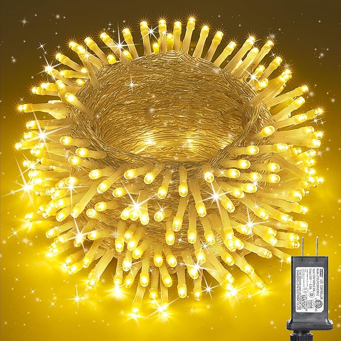 Christmas Lights Warm White, 75 Ft 200 LED Christmas String Lights Connectable, 8 Modes, Timer, Waterproof Fairy Twinkle Light for Party, Garden, Patio, Home, Wedings, Holiday, Xmas Tree Decorations