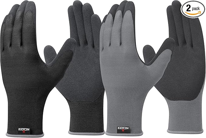 NoCry Gardening Gloves for Men with Strong Grip and Touchscreen Tips — Breathable Rubber Coated Garden Gloves with Superior Dexterity — Snug-Fitting Yard Gloves for Men or Lawn Gloves Men