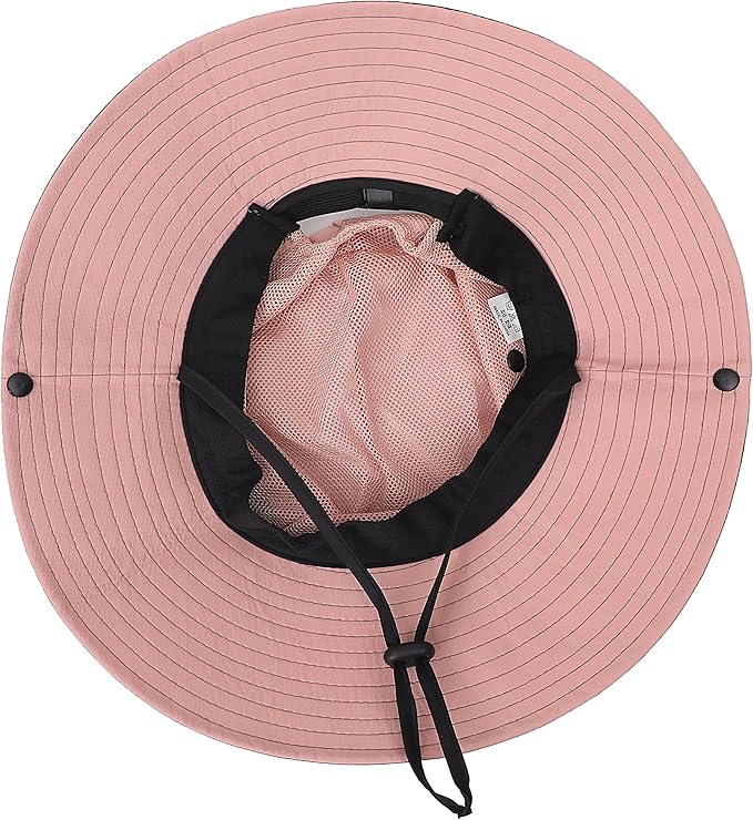Womens Summer Sun Hat Beach Hat Wide Brim Outdoor UV Protection Hat Foldable Cool Mesh Ponytail Bucket Hat
