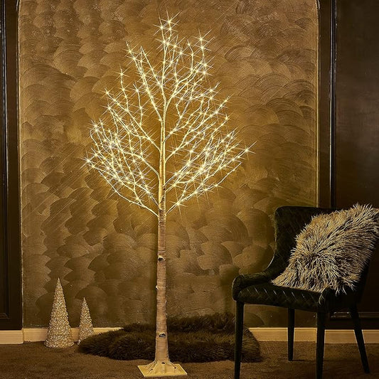Birchlitland Lighted Birch Tree 6FT 330L Warm White Fairy Lights, White Twig Tree Lights for Indoor Outdoor Home Thanksgiving Christmas Holiday Decoration