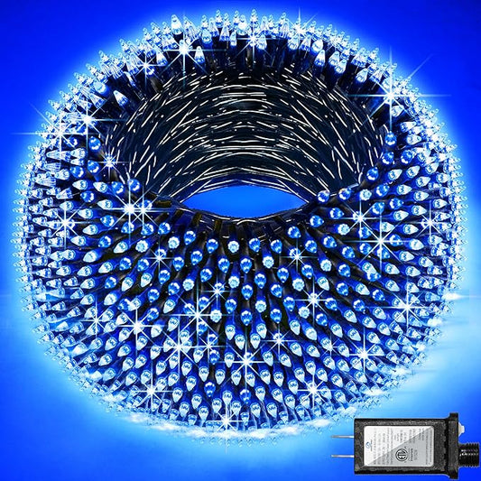 1500 LED 470FT Christmas Lights Outdoor,12 Lighting Modes Christmas String Lights with Timer, Dimmable BlueLED StringLightsWaterproof for Yard Tree Wedding Party Holiday Decor Blue