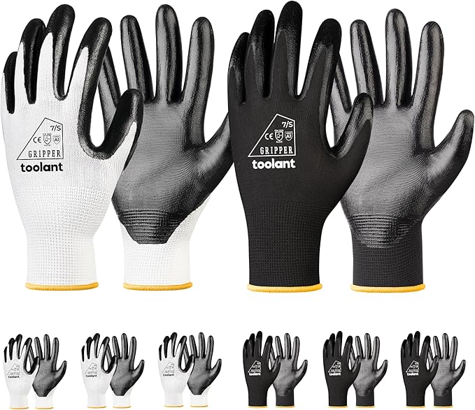 toolant Nitrile Coating Work Gloves for Men, Superior Oil Resistance, Safety Work Gloves with Grip, Touch Screen