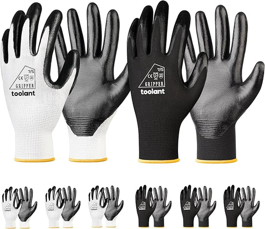 toolant Nitrile Coating Work Gloves for Men, Superior Oil Resistance, Safety Work Gloves with Grip, Touch Screen