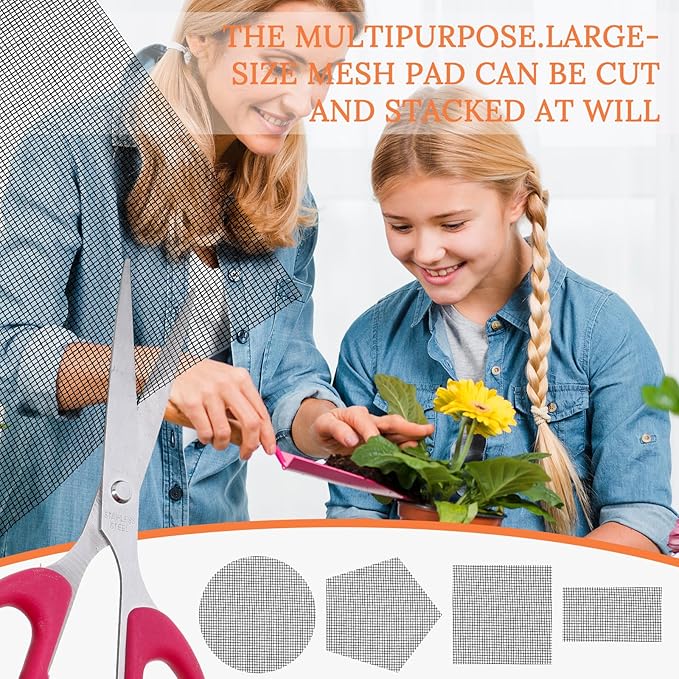 10pcs Plant Mesh,11.8x7.8 Inch Reusable Mesh for Plants,Terrarium Mesh for Drainage Soil Leakage Prevention, Indoor & Outdoor Potted Plants