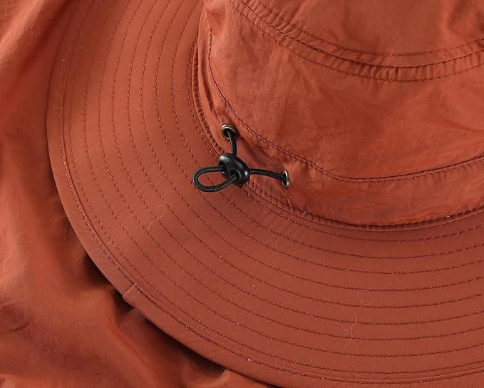 Home Prefer UPF50 Mens Sun Hat with Neck Flap Quick Dry UV Protection Cap Womens Wide Brim Fishing Hat Neck Flap Beach Garden