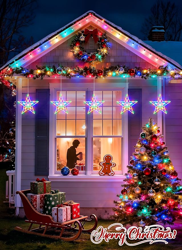 Brightown Pathway Lights Outdoor Christmas Decorations, Set of 10 Large Waterproof Stake Decorative Light for Outside Sidewalk Yard Lawn Path Walkway Driveway Marker Stake, Multicolor