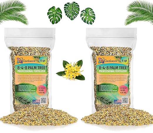 Premium 8-4-8 Professional Palm Tree Fertilizer Plant Food |Indoor Potted Plants and Outdoor Landscape Palm Trees | Quick-Release Nitrogen Fertilizer and Continuous Feeding (10 Quarts)