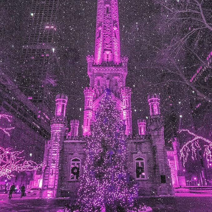 Minetom Halloween String Lights Outdoor, 98 Feet 300 Led Christmas Lights with 8 Lighting Modes for Halloween Party Christmas Xmas Tree Lights Decor(Purple)