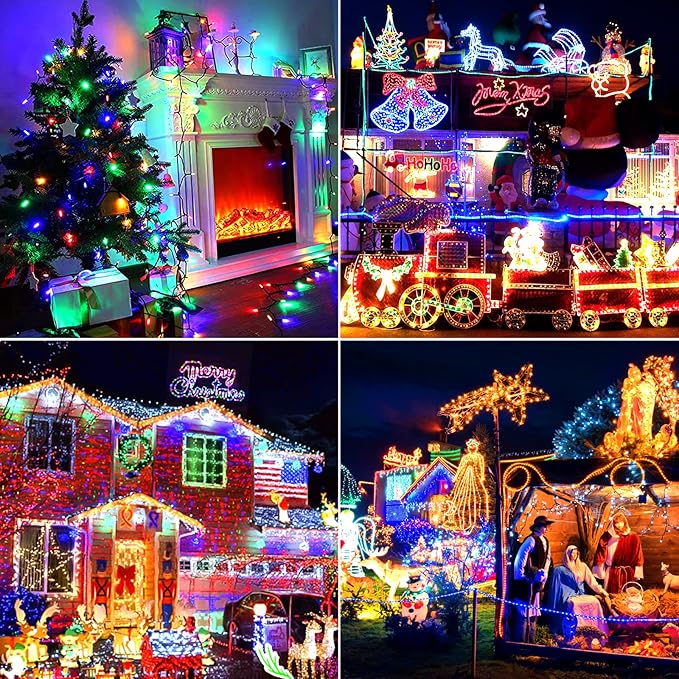 328FT 1000LEDs Christmas Lights Outdoor Indoor 8 Modes for Christmas Tree Party Decoration, 100% UL Listed (Multicolor)