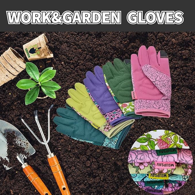 Thorn Proof&Puncture Resistant Gardening Gloves with Grip,Garden Glove for Women, Leather Yard Work Gifts