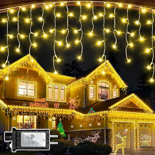 1620 LED Christmas Lights Outdoor 164 FT with 360Drops, Christmas Decorations Hanging Lights 12 Modes, Dimmable Fairy String Lights for Wedding Party Holiday Winter Wonderland Decor Warm White
