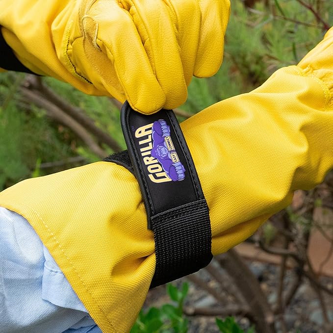 Gardening Gloves Lightweight Tough Heavy Duty Long Sleeve Leather Pruning Gloves with Adjustable Strap