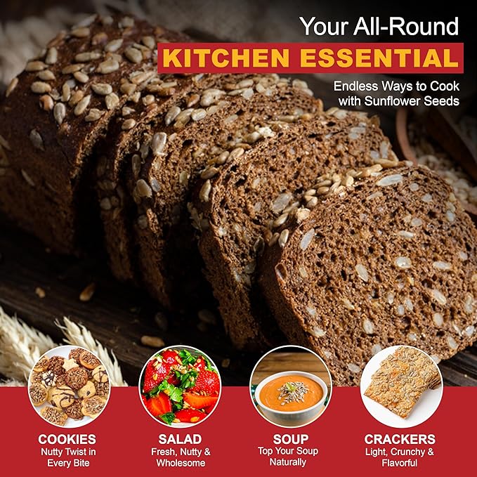 Raw Sunflower Seed Kernels by We Got Nuts - Premium Quality Kosher Shelled Sunflower Seeds - Natural & Healthy Fitness & Diet-Friendly Snack- Raw, Shelled & Unsalted- Air-Tight Resalable Bag- 5 lbs