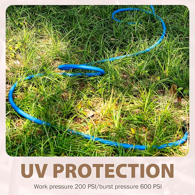 5/8" Hot/Cold Water Hose 15ft, -50℉ To 190℉ Heavy Duty,Flexible,Burst 600 Psi 3/4" Brass Fittings with Swivel Grip Handle for Outdoor,Yard, Farm, Blue