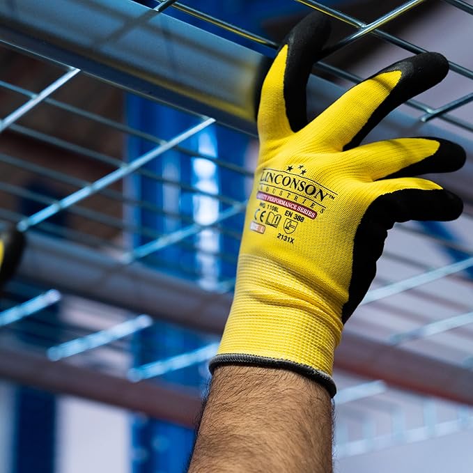 linconson 12 Pack Safety Performance Series Construction Mechanics Work Gloves