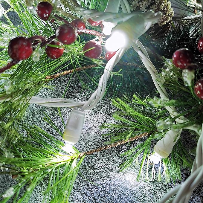 Christmas Lights 50 LED 17FT Commercial Mini LED String Lights, 120V UL, White Wire Xmas Lights for Indoor & Outdoor Use, Holiday Party Decorations,Trees, Light Displays (Cool White)