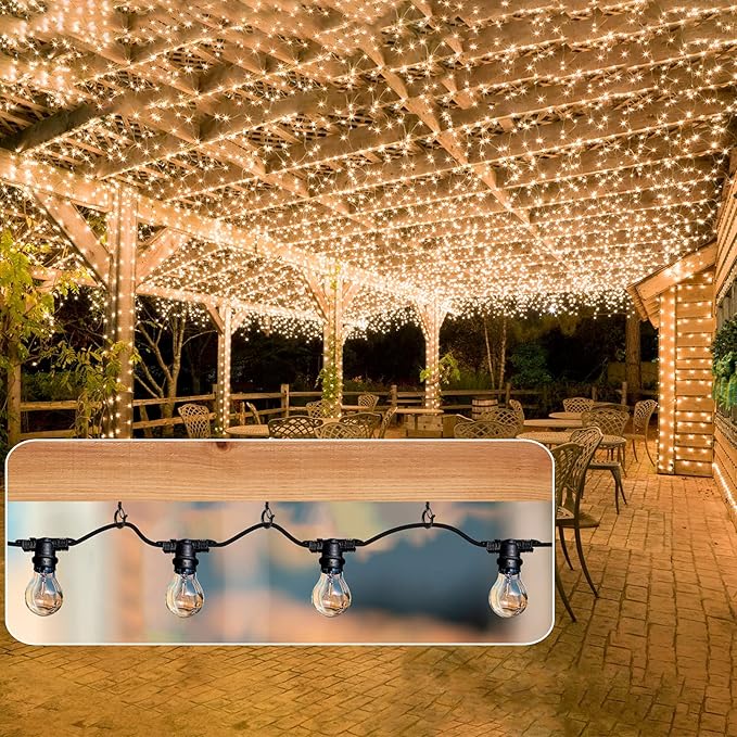 36 PCS Q-Hanger Hooks with Safety Buckle, Windproof Screw Hooks for Outdoor String Lights Hanging Christmas Lights, Plants, with 1 Wing Nut Driver