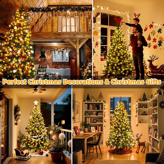 300 LED Christmas Tree Lights with Remote, 8 Lights Modes with Timer& Memory Function, Warm White Christmas Lights Waterproof for Outdoor Indoor Christmas Decorations