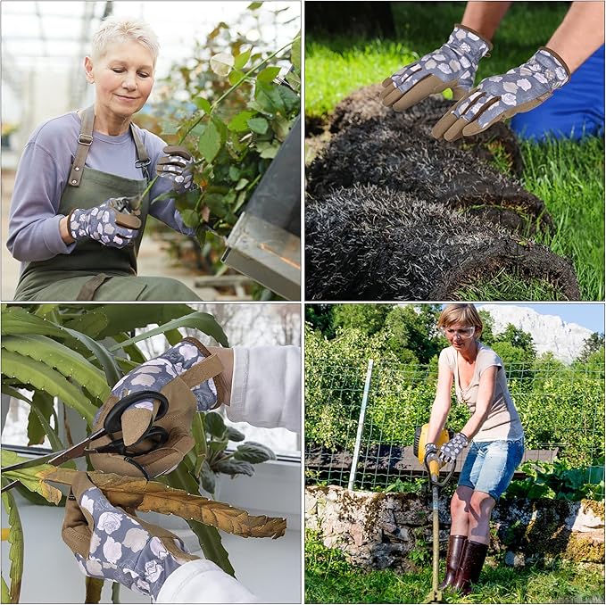 Gardening Gloves for Women and Men, Garden Gloves with Touch Screen, Thorn Proof Puncture Resistant Working Gloves, Gardening Gifts for Women, Size Large