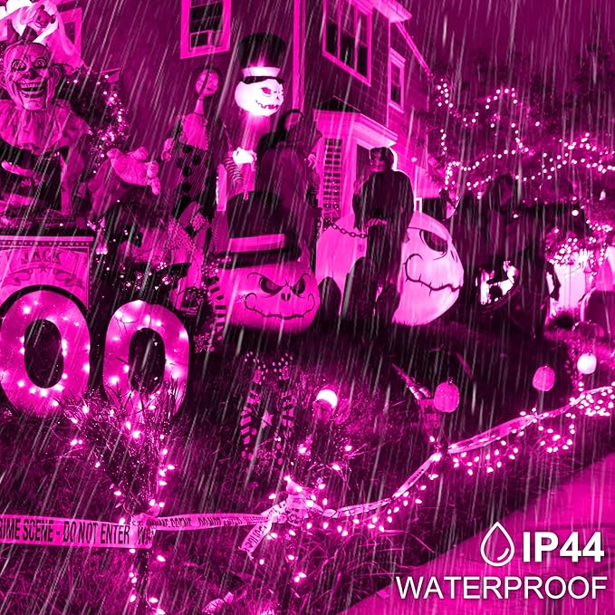 kemooie 300 LED Pink Christmas Lights, 99FT Connectable 8 Twinkle Modes String Lights with Memory Function, Waterproof for Outdoor Indoor Wedding Party Valentine's Day Decoration