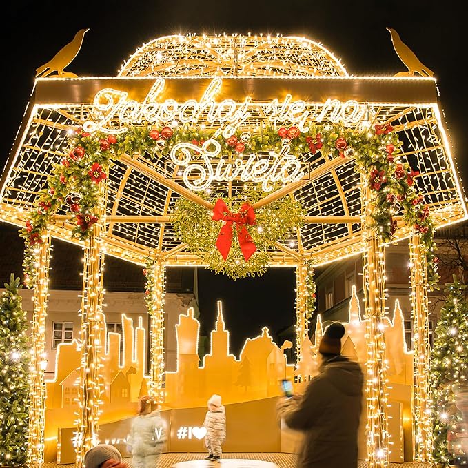 String Lights Indoor Bedroom, 100 LED 33FT Fairy String Lights Outdoor Waterproof, 8 Modes Connectable Twinkle Christmas Light Plug in for Classroom Dorm Patio Tree Garden Decor(Warm White)