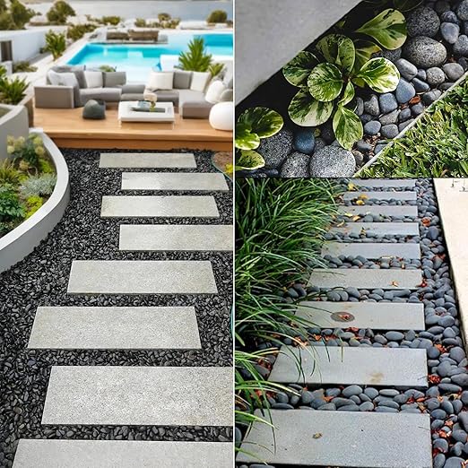 45 LB Mexican Beach Pebbles, 2-3 Inch Natural River Rocks, Premium Pebbles for Garden and Landscape Design, Decorative Stones for Fish Tank Flower Pots Water Fountains Pathways Backyard, Grey