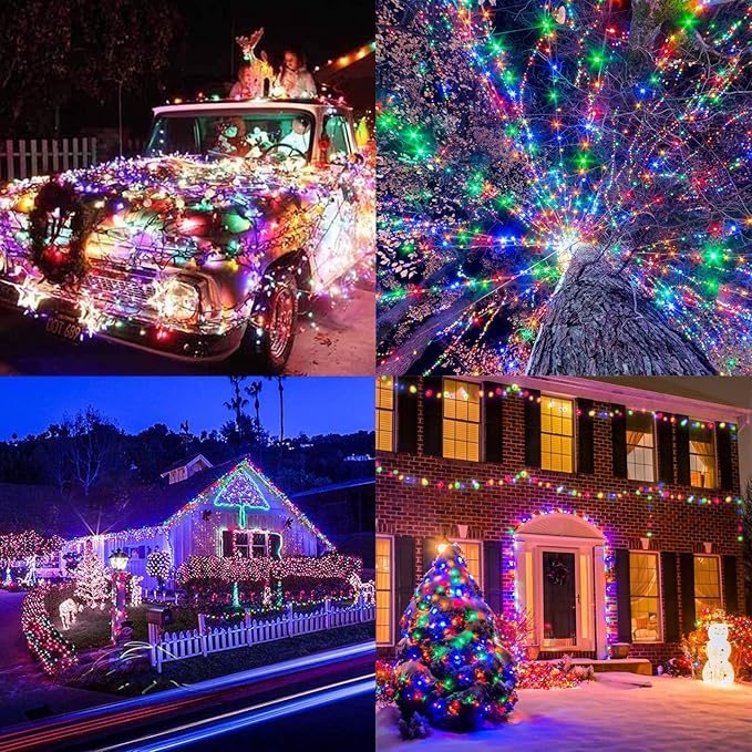 175Ft Outdoor Christmas Lights, 500 LED Fairy Twinkle Lights with 8 Modes, Timer, Waterproof for Garden, Wedding, Holiday, Xmas Tree Decorations (Multicolor)