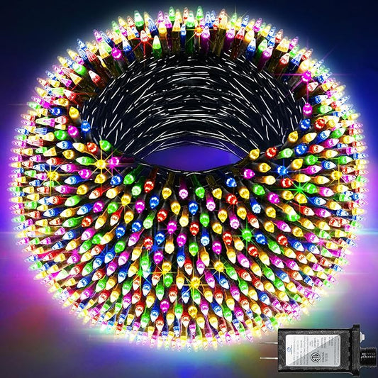 1500 LED 470FT Christmas Lights Outdoor,12 Lighting Modes Christmas String Lights with Timer, Dimmable Multicolor LED StringLights Waterproof for Yard Tree Halloween Wedding Party Holiday