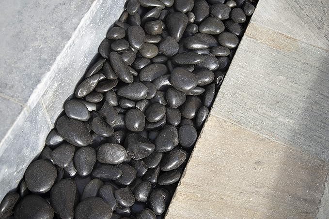 MSI Decorative Polished Black Pebbles, 1.2 inch - 2 inch, 40 lb. Bag(Pallet/ 55 Bags)