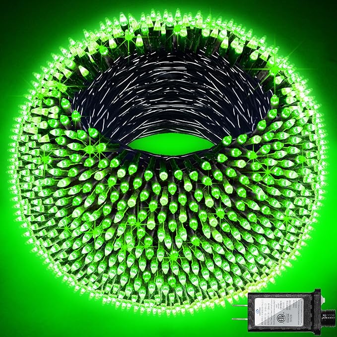 1500 LED 470FT Christmas Lights Outdoor,12 Lighting Modes Christmas String Lights with Timer, Dimmable Plug in Green LED StringLights Waterproof for Yard Tree Wedding Party Holiday Green