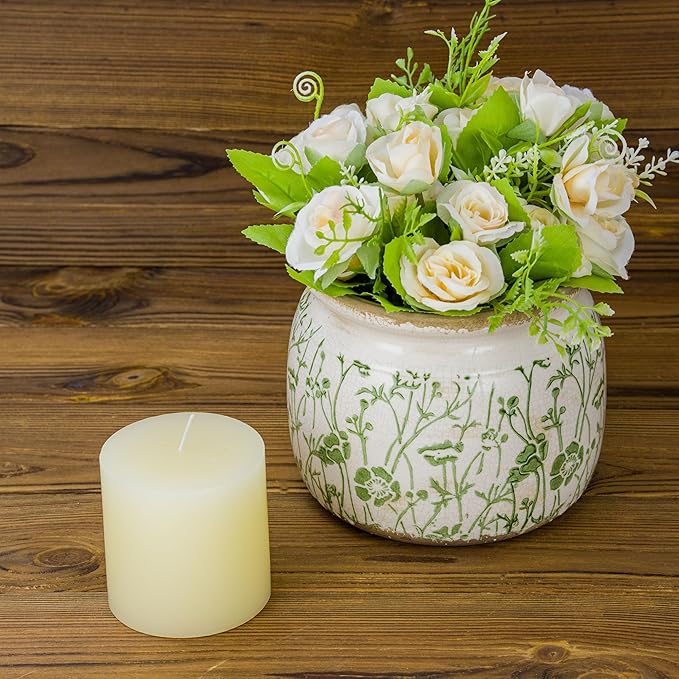 Vintage Ceramic Ice Crack Flower Pot with Drainage Holes, Country Rustic Planters for Indoor and Outdoor,Tuscan Decor,Home,Living Room, Garden Decor, Gardening Gift (Asian)