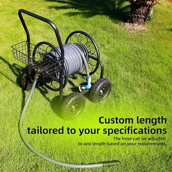 Worth Leader Short Garden Hose 3/4 in. x 10 ft. -Heavy Duty,Durable,Lightweight,Male to Female Fittings -No Kink Leakproof PVC Flexible Water Pipe -Brass Aluminum Ends for Household & Commercial-Gray