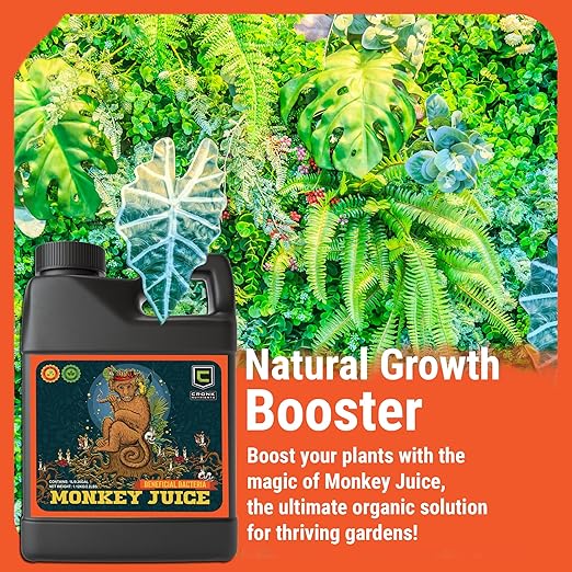 Cronk Nutrients Monkey Juice – Bacillus Root Inoculant – Organic Solution to Increase Your Plants Health – Root Mass Enhancer for Plant Growth and Flowering Boost, 1L