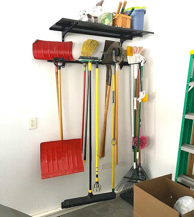 StoreYourBoard Tool Max Garage Storage Rack Shelf – Adjustable Wall Mount Garage Tool Organizer, Heavy Duty Steel Tool Rack with Shelf, Holds up to 300 lbs